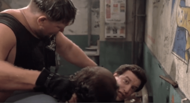 Stan Hansen in the bathroom