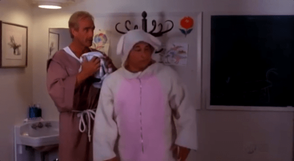 Blake and Lenny in bunny pajamas