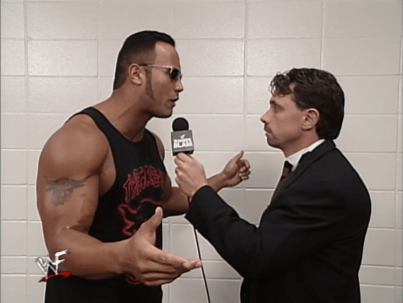 The Rock and Michael Cole - SummerSlam 1999