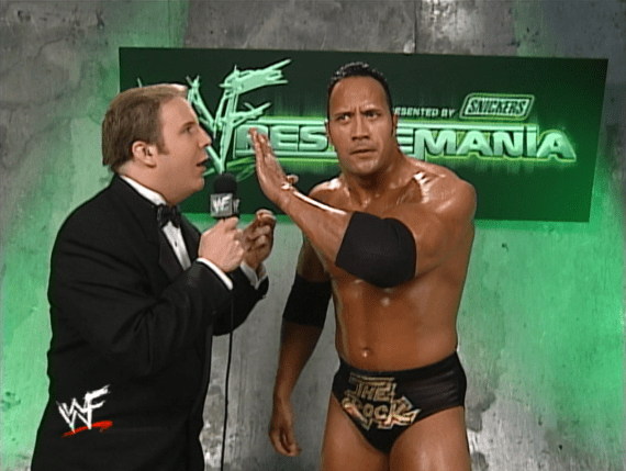 The Rock and Kevin Kelly - WrestleMania 2000