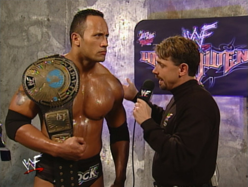 Michael Cole interviews the Rock - Unforgiven 2000