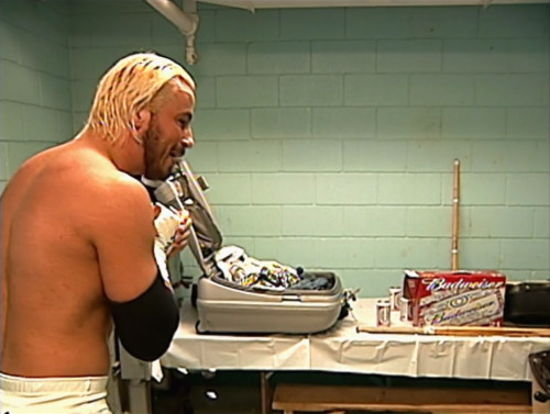 Steve Corino enters Sandman's locker room - November to Remember 2000