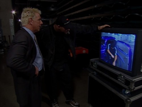 Ric Flair shows Goldberg footage of Totally Buff - WCW Sin