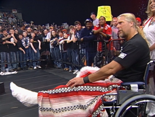 Kevin Nash in a wheelchair - SuperBrawl Revenge