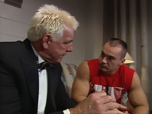 Ric Flair talks with Lance Storm backstage - SuperBrawl Revenge