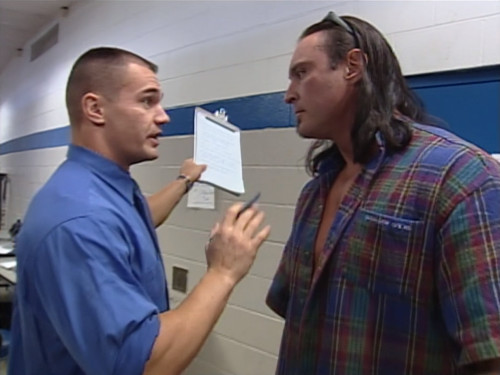 Lance Storm talks to Brian Adams backstage - SuperBrawl Revenge