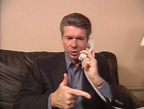 Vince McMahon speaks with his attorney on the phone. - Last WCW Nitro