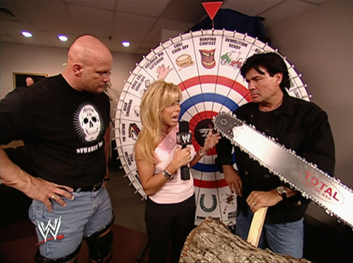Steve Austin and Eric Bischoff spin the wheel again - WWE Bad Blood 2003